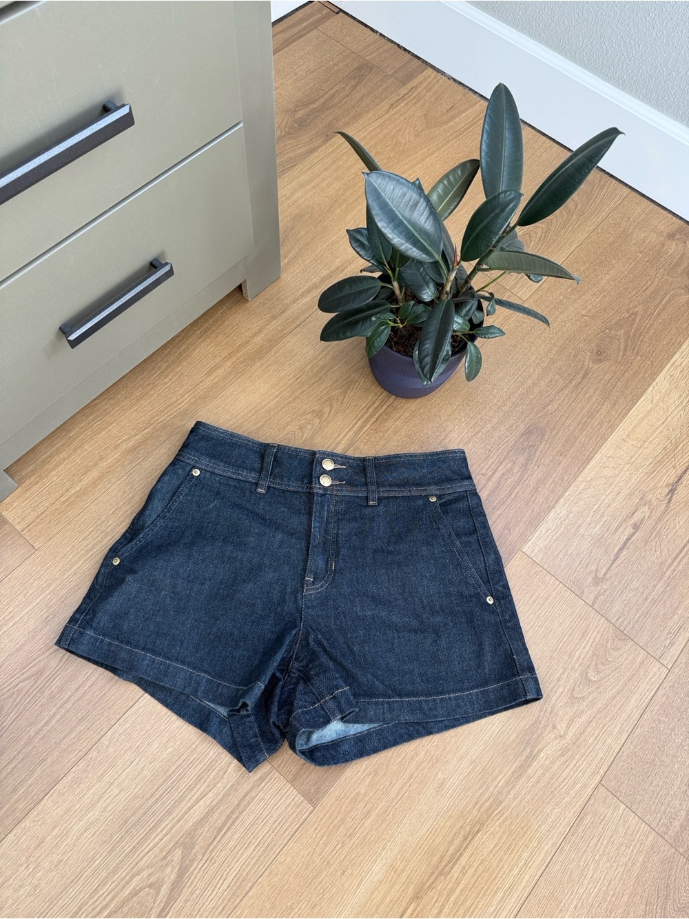 J. Crew Dark Blue Denim High-Rise Jean Shorts